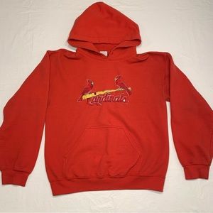 MLB St. Louis Cardinals Red Pullover Hoodie Sweatshirt Men’s Small Gildan